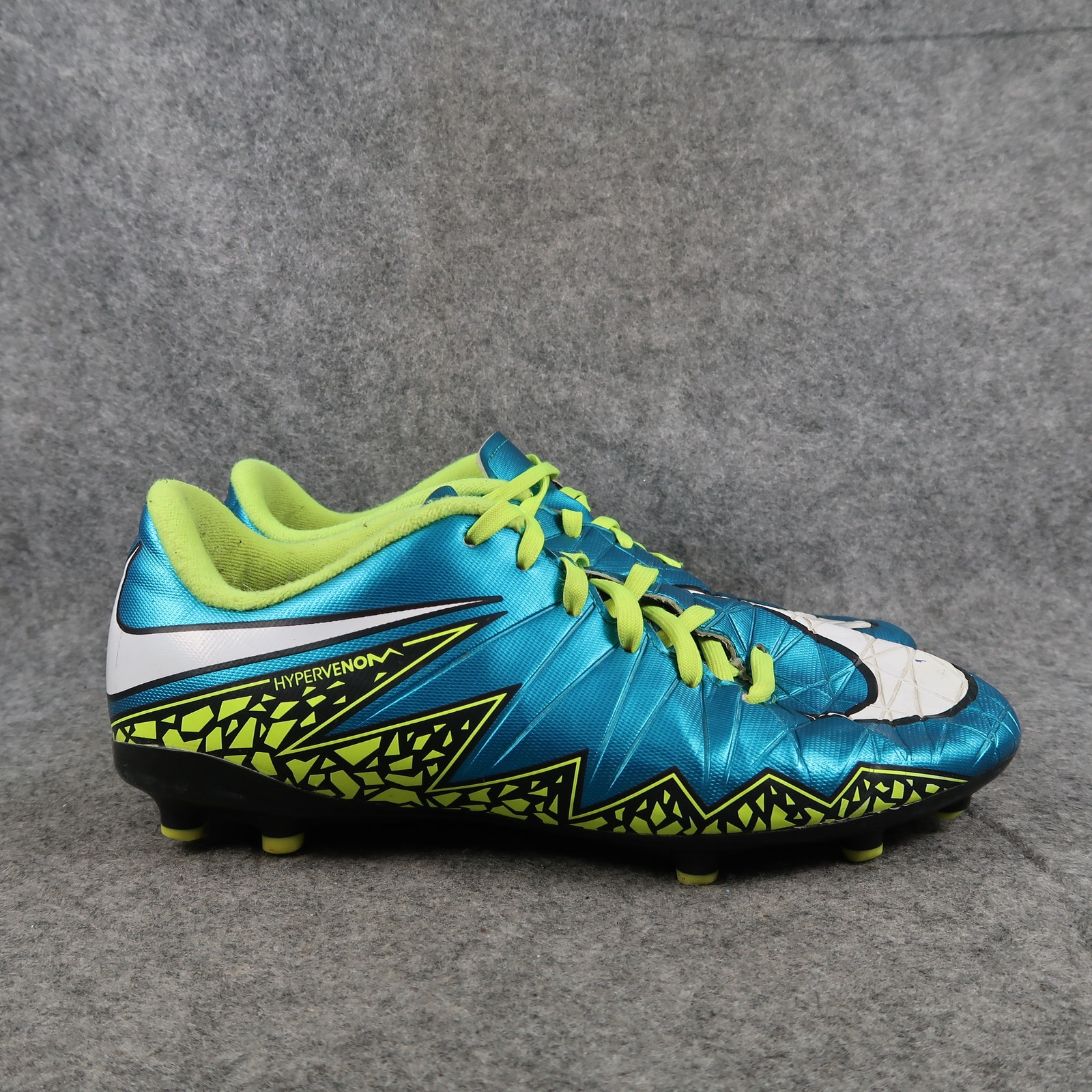 Nike Shoes Youth 6 Cleats Soccer Hypervenom Phelon Ii Fg Blue Green Lace Up Kids